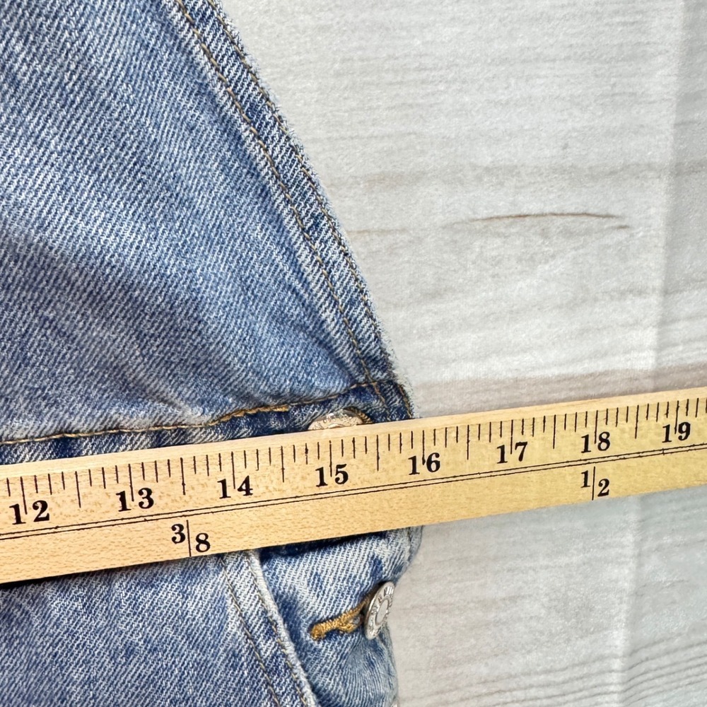 Old Navy Womens Light Wash Denim Overalls Straight Leg Distressed Blue Size 6 - Picture 5 of 8